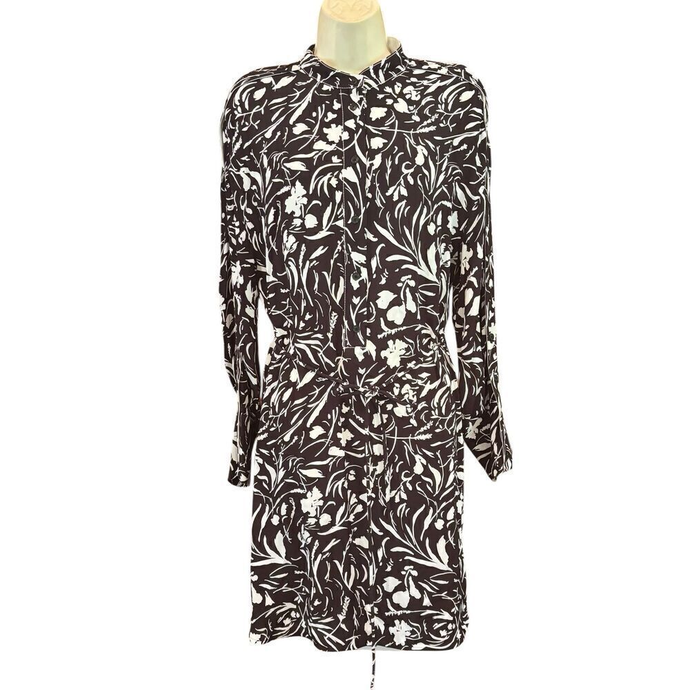 Proenza Schouler Floral Crepe De Chine Dress inβBlack & White NWT Size 6